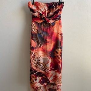 Strapless high/low cocktail dress